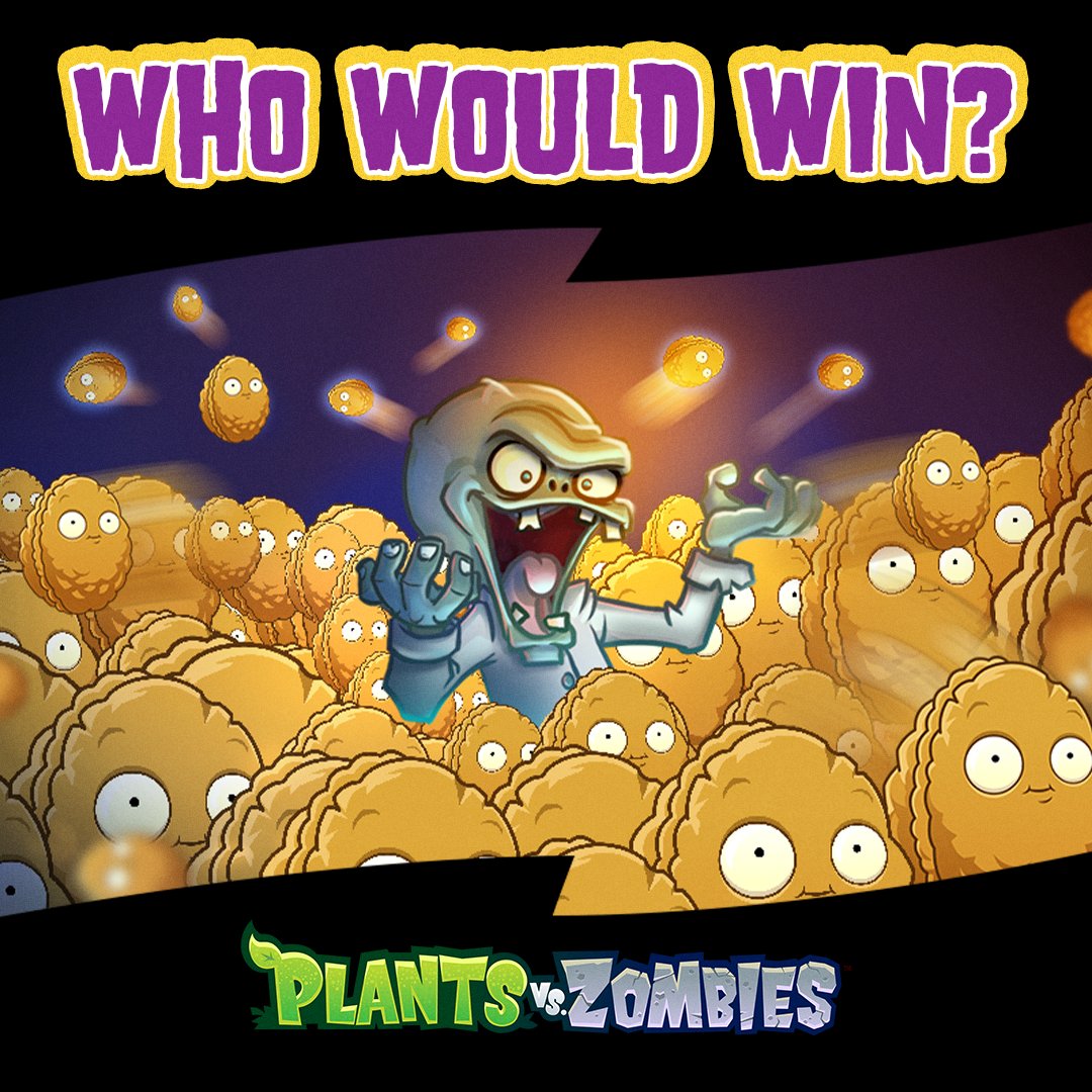 Before we head off for the weekend, we have a quick question… Who would win?

🌰 100 Wall-nuts slowly rolling toward the enemy
🧟 1 Zomboss

Drop your battle analysis in the replies. We’re talking strategy, drama, and nut-based physics. We want to hear it!

#PvZWhoWouldWin