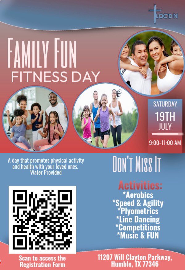 JerrellABarron's tweet image. Come out to our first camp in Humble on Saturday, July 19th from 9:00-11:00 a.m.
This camp gives families an opportunity to work out together and to make fun memories together! See you soon!