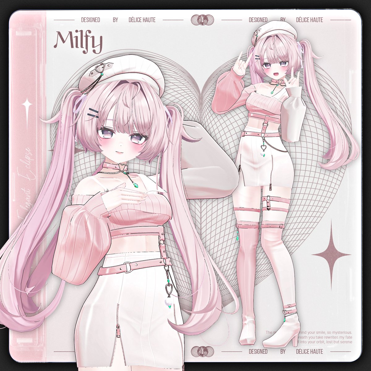 ✨対応追加・RTキャンペーン・Vket記念セール✨

①本日より「Elegant Eclipse」に以下の6アバター対応を新たに追加しました。
🎀Milfy, Sio, Selestia, Marubody, Kikyo, Moe

②🎁 RTキャンペーン開催 🎁
この投稿をRT ＋ <a href="/DesireHighlight/">Délice Haute</a> をフォローしてくださった方の中から