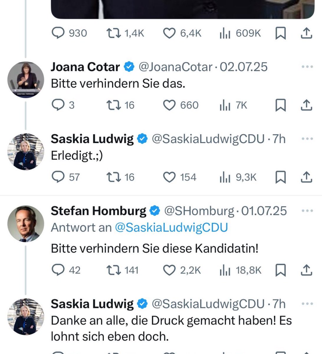 mandy (@mandy_spr) on Twitter photo Stellungnahme <a href="/CDU/">CDU Deutschlands</a>? Ihr seid nicht besser wie die AfD- Ihr seid ebenso eine Gefahr für unsere Demokratie. #SpahnRücktritt #ZeitfürDemosgegenAfdCDUCSU
Mordaufrufe gegen #Brosius_Gersdorf - wegen eurer Lügen und Hetze. Pfui! #MerzKannEsNicht Stellungnahme <a href="/CDU/">CDU Deutschlands</a>? Ihr seid nicht besser wie die AfD- Ihr seid ebenso eine Gefahr für unsere Demokratie. #SpahnRücktritt #ZeitfürDemosgegenAfdCDUCSU
Mordaufrufe gegen #Brosius_Gersdorf - wegen eurer Lügen und Hetze. Pfui! #MerzKannEsNicht