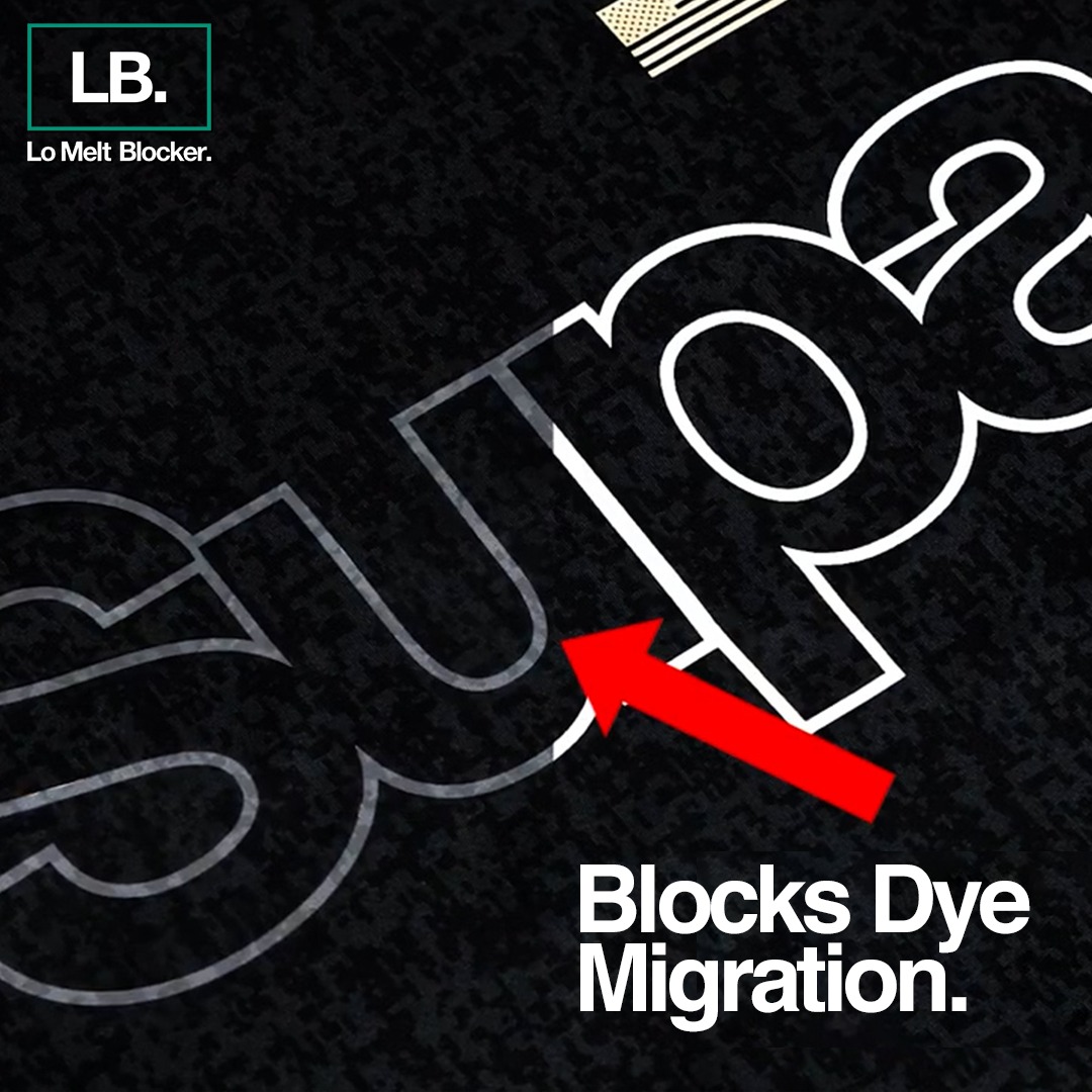 Don’t Let Dye Migration Ruin Your Prints!!! 🛑

Just use Supacolor Lo Melt Blocker (LB) 💪 Our premium low-cure adhesive heat transfer is specially engineered to fight dye migration—even on sublimated or polyester-rich garments like performance jerseys.
🛒supacolor.com