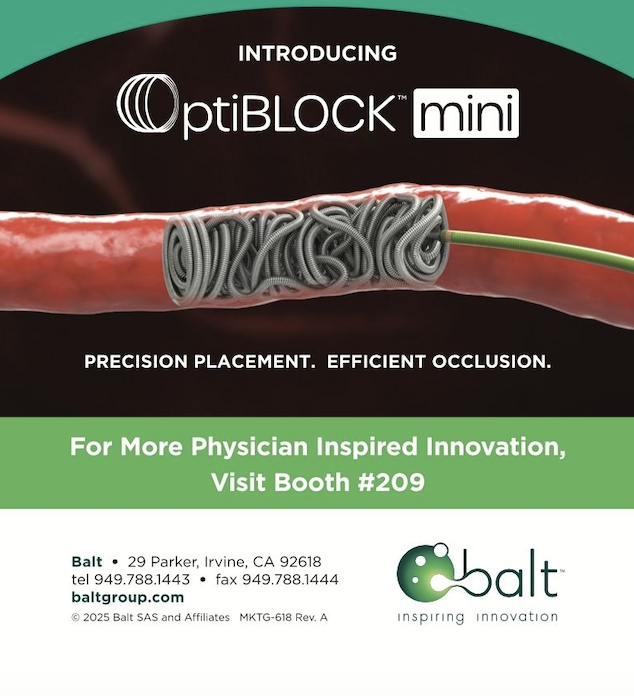 Balt welcomes Dr. Tapan Mehta (@ Industry Insights in the SNIS Exhibit Hall, 1:15 PM) as he shares his real-world OptiBLOCK™ experience—including a first look at the powerful new OptiBLOCK mini coil.