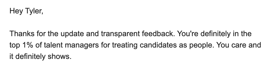 i knew the bar for recruiting was low but basic decency should be an industry standard