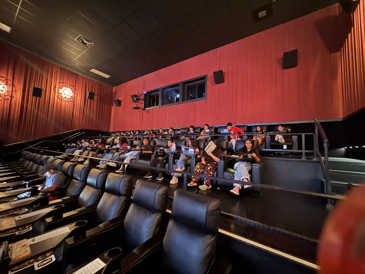celestecjacquez's tweet photo. What an honor it was to join our Dual Credit students to Alamo Draft House to see Superman! 5 weeks of summer DONE! And happy to report that all our Bears earned 3 hrs of college credit (some even 6)! Thank you @ETS_UTEP for helping our Bear and taking them today! @rgandarilla99 https://t.co/KjK6B8K8Zj