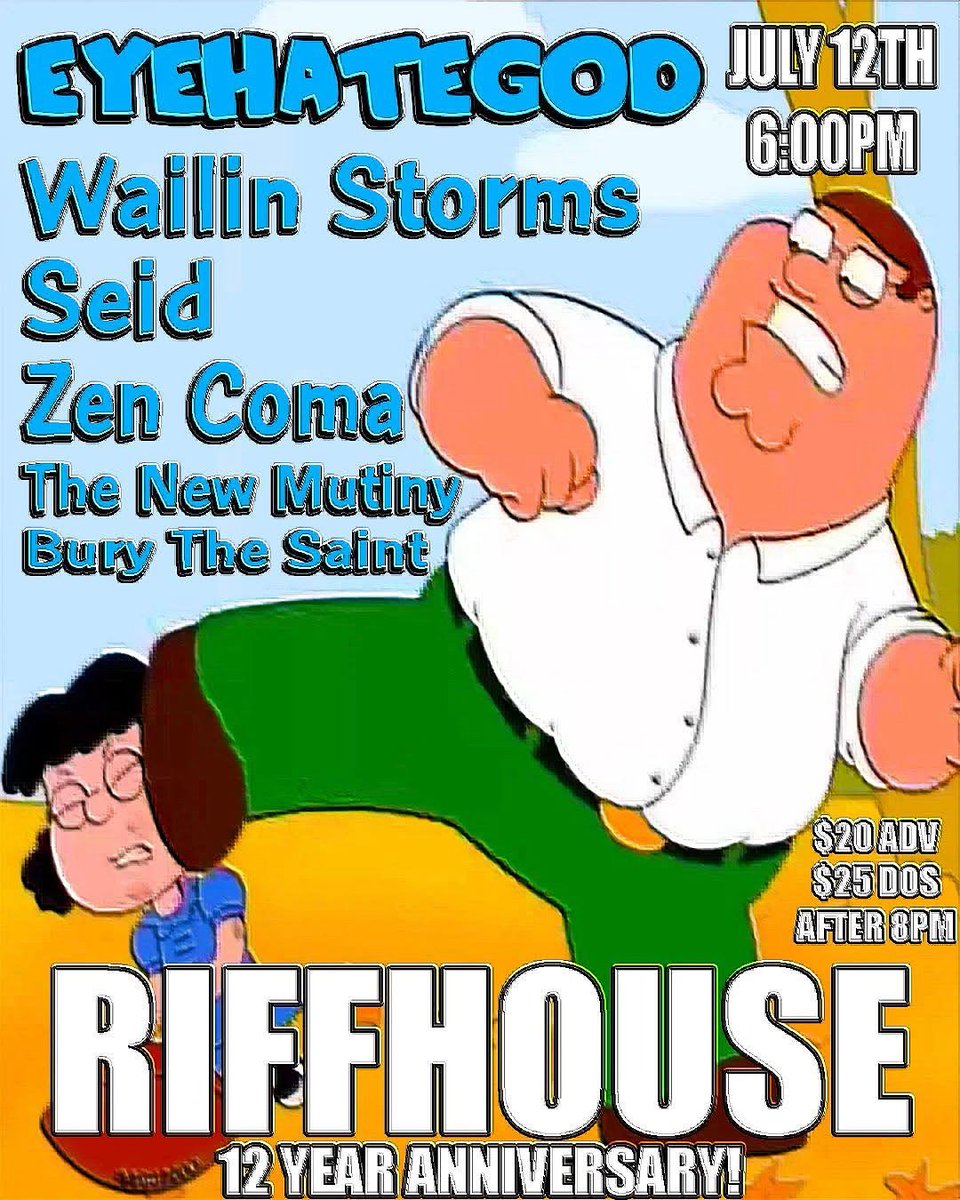 The New Mutiny (@thenewmutinyvb) on Twitter photo #tomorow #saturday at the @riffhouse_pub for their #12thanniversary with <a href="/eyehategodnola/">EyeHateGod</a> <a href="/wailinstorms/">Wailin Storms</a> @seiddoom bury the saint and zen coma. Let’s party!! #riffhousepub #anniversary #norfolk #virginia #thenewmutiny #bigriffs #rocknroll #concert #livemusic #music #rockandroll #tomorow #saturday at the @riffhouse_pub for their #12thanniversary with <a href="/eyehategodnola/">EyeHateGod</a> <a href="/wailinstorms/">Wailin Storms</a> @seiddoom bury the saint and zen coma. Let’s party!! #riffhousepub #anniversary #norfolk #virginia #thenewmutiny #bigriffs #rocknroll #concert #livemusic #music #rockandroll