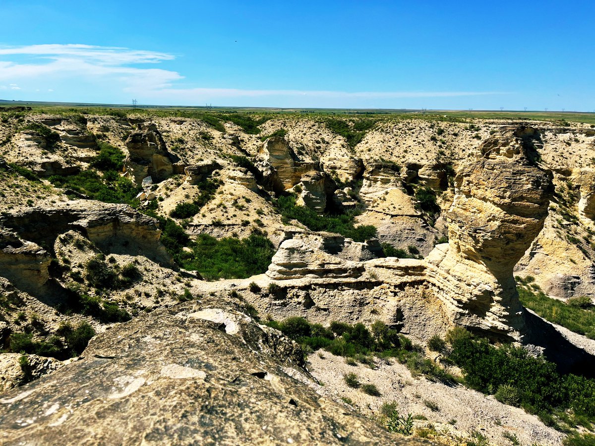 It’s like a mini Grand Canyon.
New Jerusalem Badlands in Oakley, Kansas