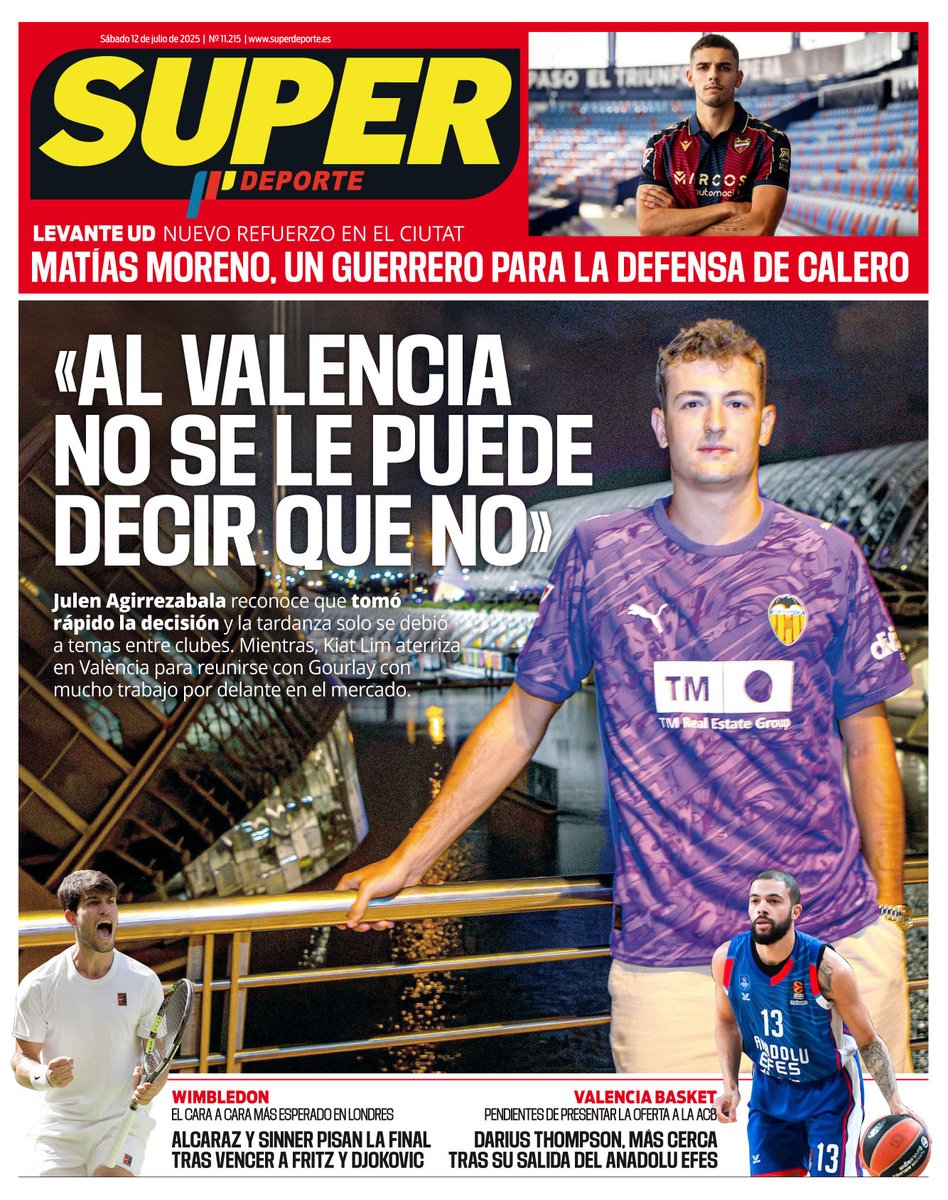 superdeporte_es's tweet photo. La #SUPERPortada de este viernes 11 de julio
'"AL VALENCIA NO SE LE PUEDE DECIR QUE NO"'
#𝐋𝐚𝐂𝐚𝐬𝐚𝐃𝐞𝐥𝐃𝐞𝐩𝐨𝐫𝐭𝐞𝐕𝐚𝐥𝐞𝐧𝐜𝐢𝐚𝐧𝐨
La de hoy será la primera solo en versión digital. Gracias eternas a todos por estos 32 años en papel. #SempreSUPER https://t.co/Tzw5807qlk