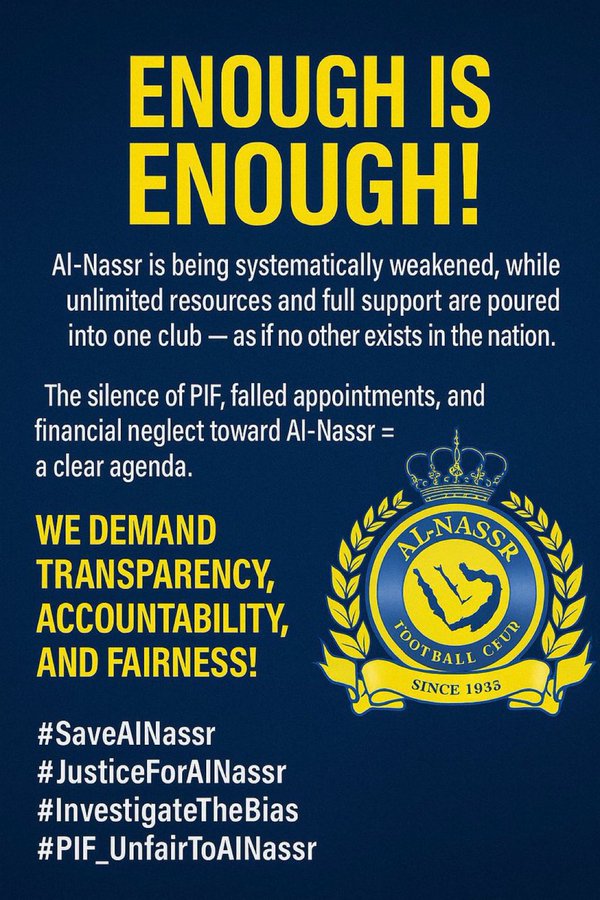 daaees's tweet image. #EliteSpot_For_AlNassr

ادارة زرقاء فرضوها علينا
واعدونا بصفقات وسحبو علينا
ميزانية نصف ملياريه حولوها للوبي الازرق
اهانو شعار النصر العظيم وشلو اركانه

باقي آسيا ياشرفاء .. لااااا يحرمونا منهااااا

وإلا .. وجب علينا مقاطعة مدرجاتهم
لنهدم مشروعهم كما هدم اللوبي نصرنا