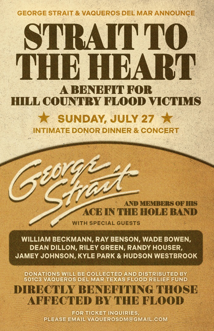 GeorgeStrait's tweet image. George announces plans to directly help those impacted by the Texas floods and recognize first responders who saved the lives of countless members of his community with a fundraising event in Boerne, Texas at the end of this month.
“The destruction and loss in our community…