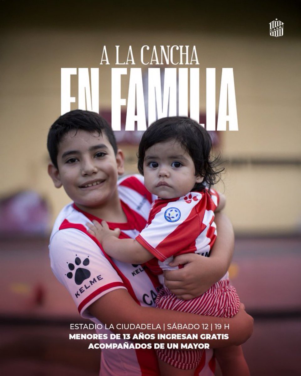 Desde el Club A. San Martín se informa que para el partido del próximo sábado a las 19hs, donde El Santo enfrentará a Los Andes, todos los menores de 13 años con su DNI y acompañados de un mayor que haya adquirido su entrada ingresarán
gratis a La Ciudadela.