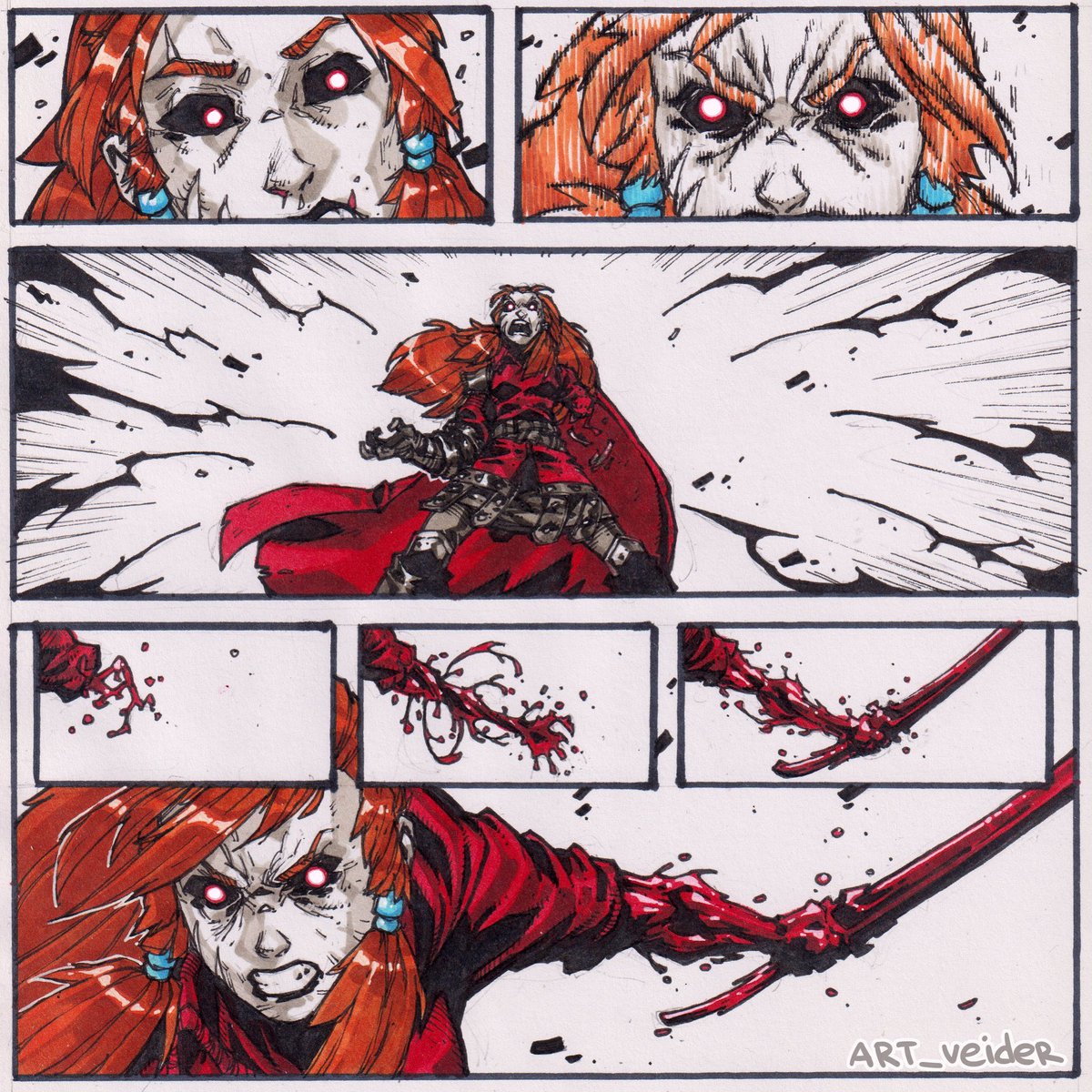 artveider's tweet image. Panny Flame & Morrigan Crow page 10 #art #character #comic #draw #fantasy #sketch