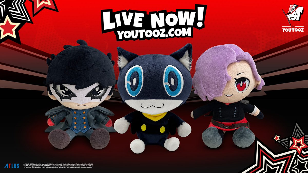 AtlusStyles's tweet image. The pre-order for the all new Persona 5 Tactica plushies featuring Joker, Morgana, and Erina by @Youtooz is now live!
Pre-order here: 🛒: bit.ly/4eINNKV