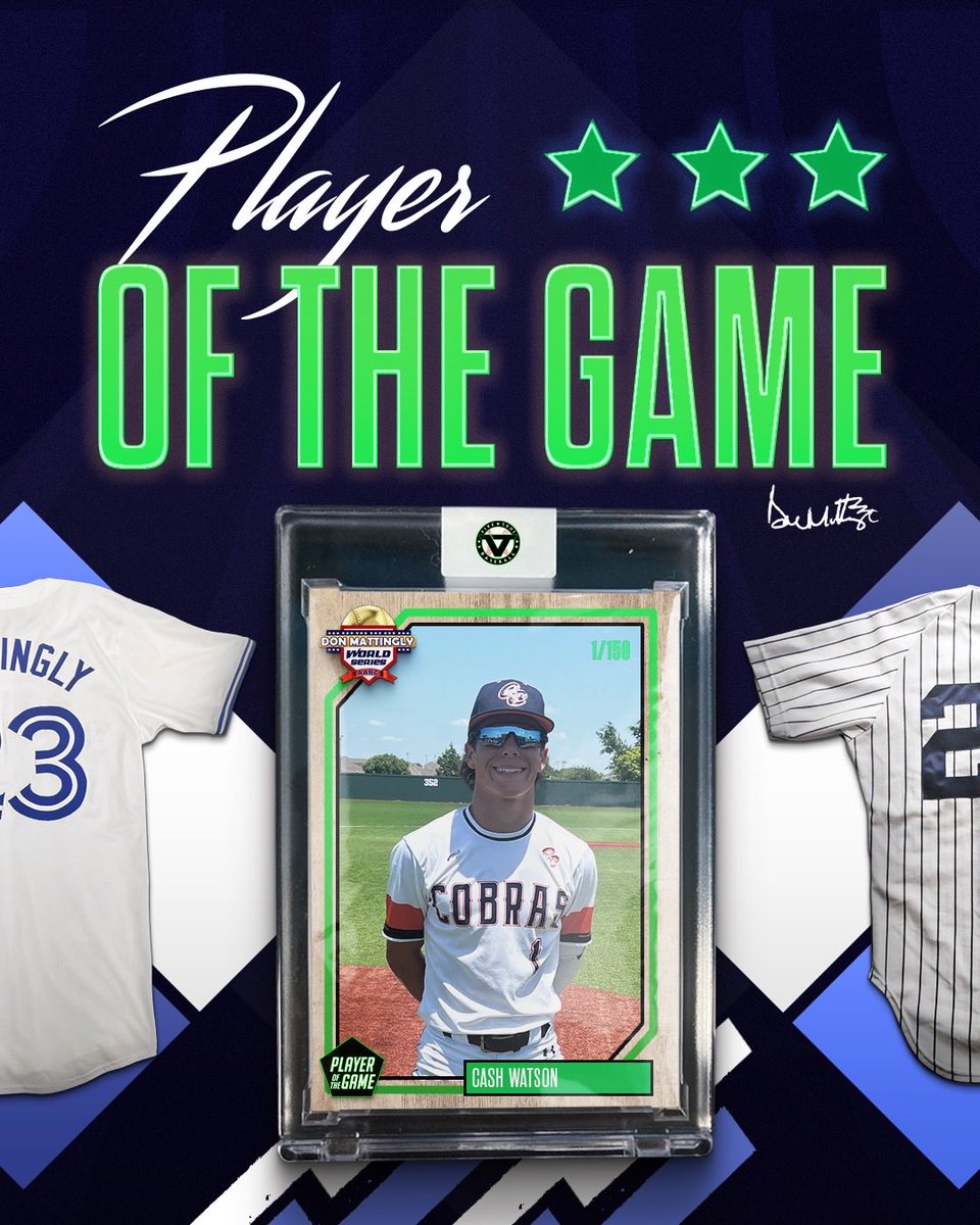 ✭Five Tool Texas✭ (@fivetooltexas) on Twitter photo #MattinglyWS F: <a href="/follow_cobras/">Cooperstown Cobras</a> Tredaway 13, Gators baseball Reagan 12
PoG: <a href="/Cash_Watson26/">Cash Watson</a> 1-3, 4 RBI, 2R #MattinglyWS F: <a href="/follow_cobras/">Cooperstown Cobras</a> Tredaway 13, Gators baseball Reagan 12
PoG: <a href="/Cash_Watson26/">Cash Watson</a> 1-3, 4 RBI, 2R