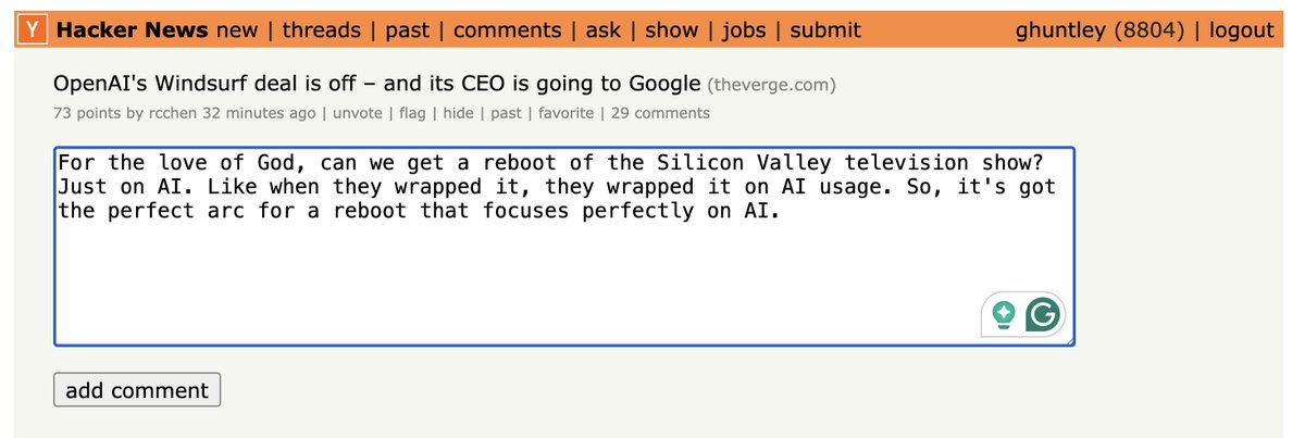 GeoffreyHuntley's tweet photo. silicon valley tv series reboot please i'm begging https://t.co/X8cDbQnhJa