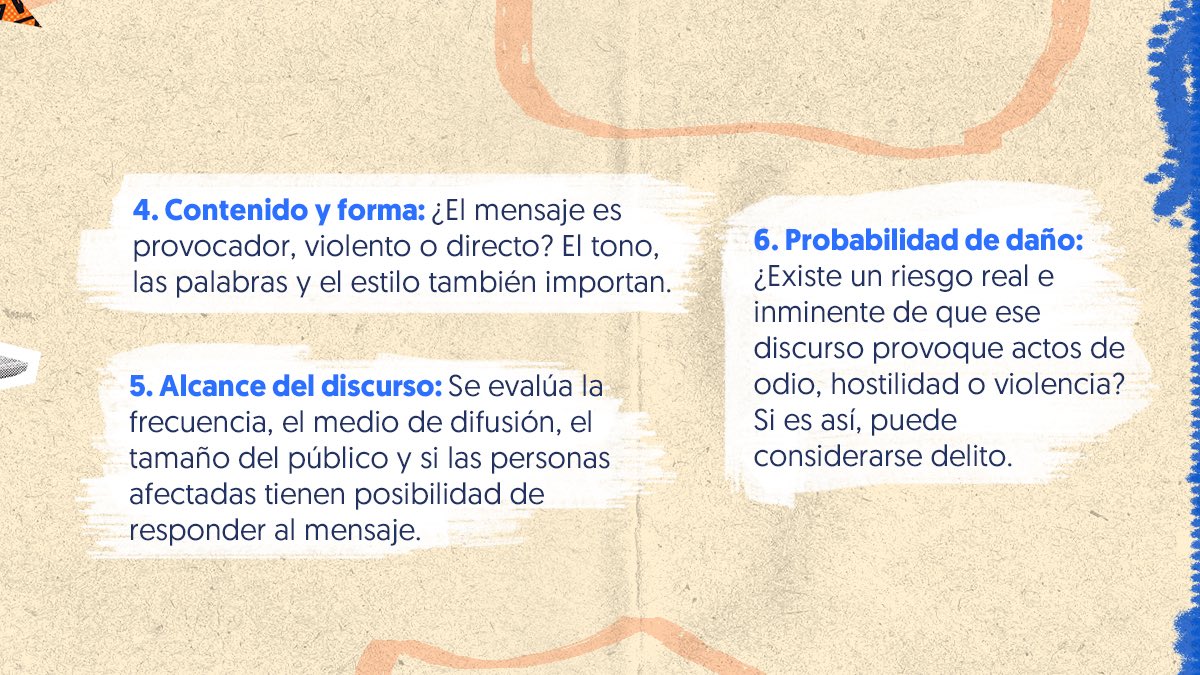 🗣️ ¿Cuándo un discurso de odio cruza la línea y se convierte en delito?

Aprende a identificarlo con estos 6 puntos clave. Porque no todo es “libertad de opinión” cuando hay violencia, discriminación o incitación al odio.

(1/2)