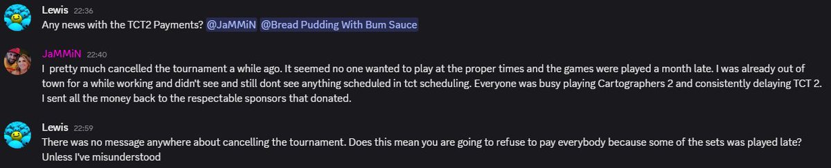 Well our Team won the Town Center Tango 2 (beating GL along the way)
Now the tournament Admin Refuses to Pay out 🫠🫠