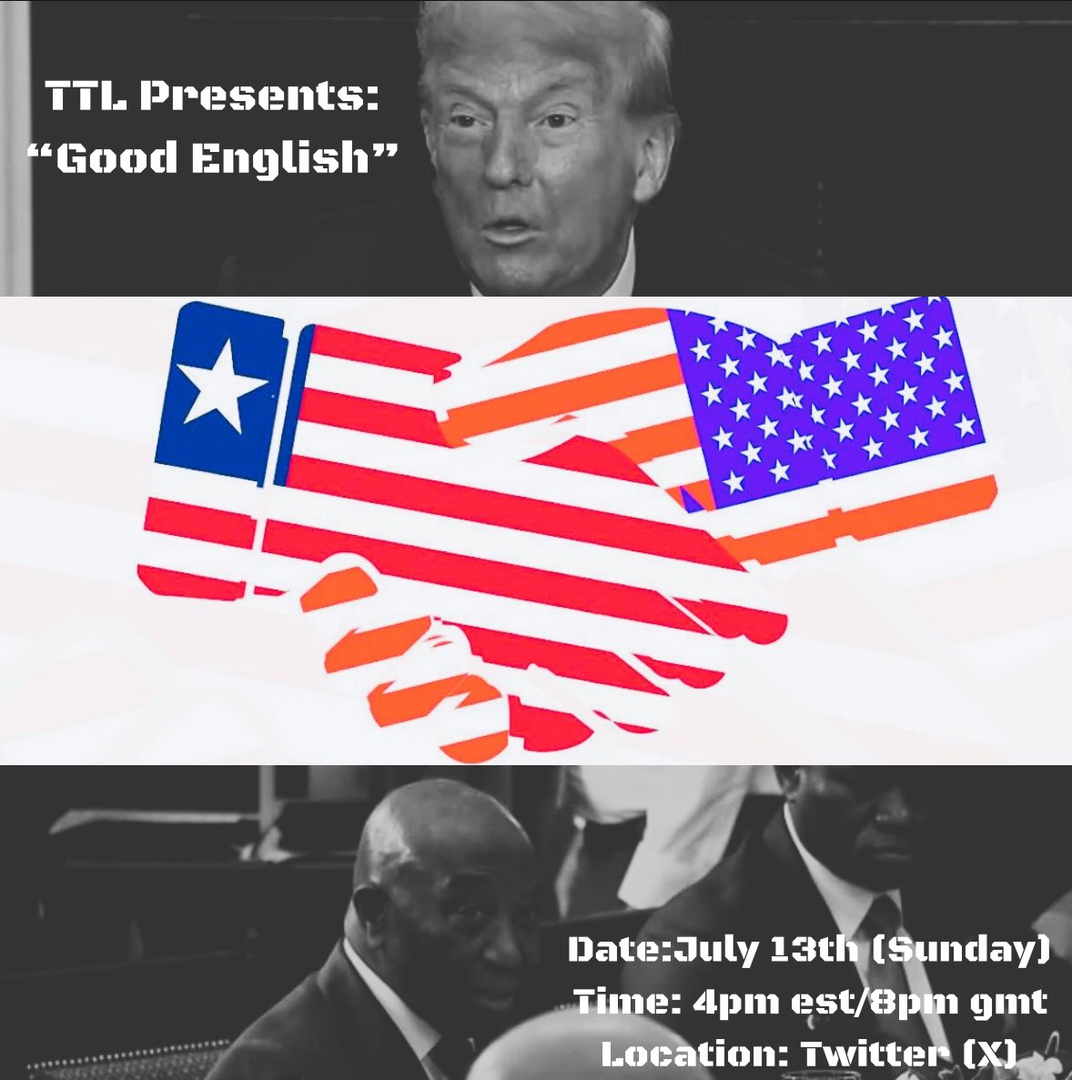 ttliberia's tweet photo. 🇱🇷🇺🇸 WHITE HOUSE VISIT — LET’S TALK
Trump called Boakai’s English “beautiful” 😅
But what was the real purpose of the visit? Symbolic or strategic?

🎙️ Join us on Spaces to break it all down.
🕖 [Insert time] | 📍X Spaces
#Liberia #Boakai #WhiteHouseVisit https://t.co/2mNAAGiY7n