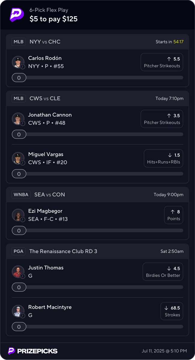 #FlexFriday 6L3G —-&gt; on #PrizePicksFantasyPicks 🧪🔎

Copy my #PrizePicks lineup using this link: 
prizepicks.onelink.me/gCQS/shareEntr…

Enjoy ⬇️