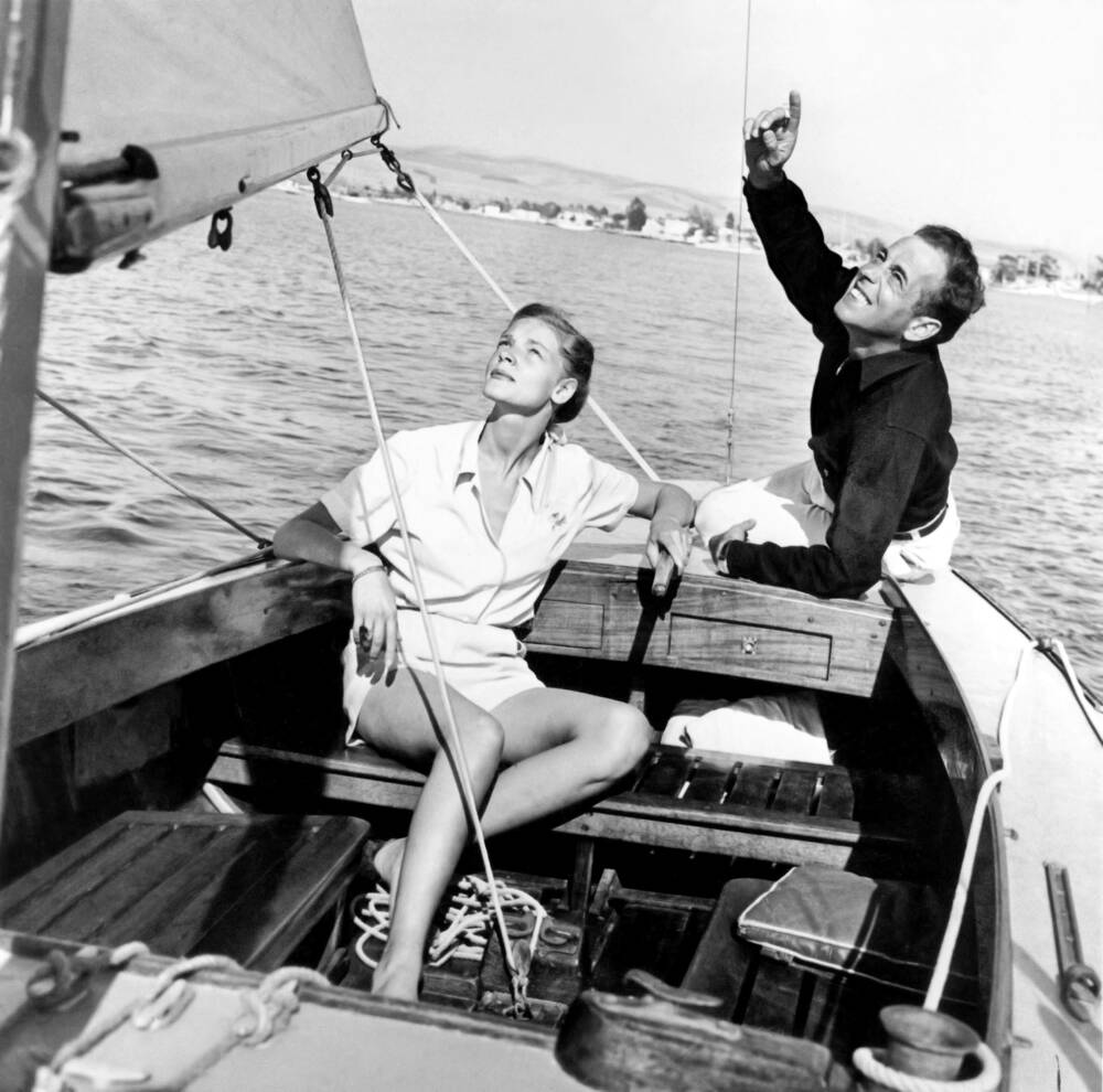 Humphrey Bogart Y Lauren Bacall en su velero Santana. Un refugio donde se olvidaban de todo.