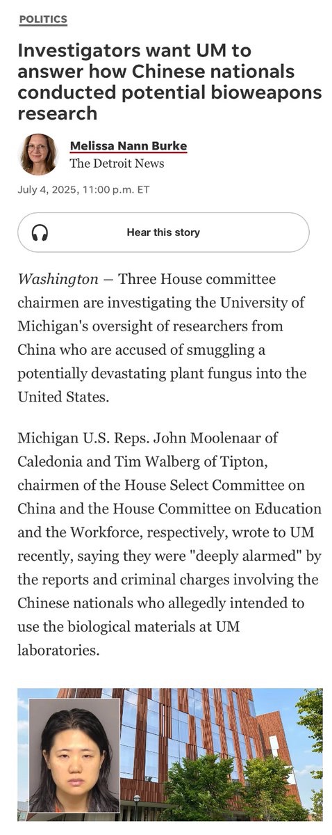 MCESRG's tweet image. Thank you @RepMoolenaar @RepWalberg @virginiafoxx @RepBrianBabin for your leadership to help expose and root out US colleges and universities unvetted who host Chinese nationals who are CCP-tied academia and are being funded by the likes of @NIH @NSF!
@RepMattHall you should dig…