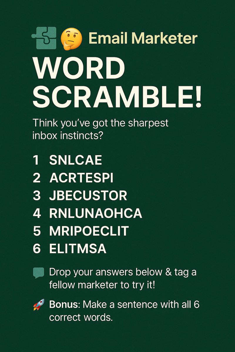 Gonetintl's tweet image. 🧩 Email Marketer Word Scramble! #InboxGame
