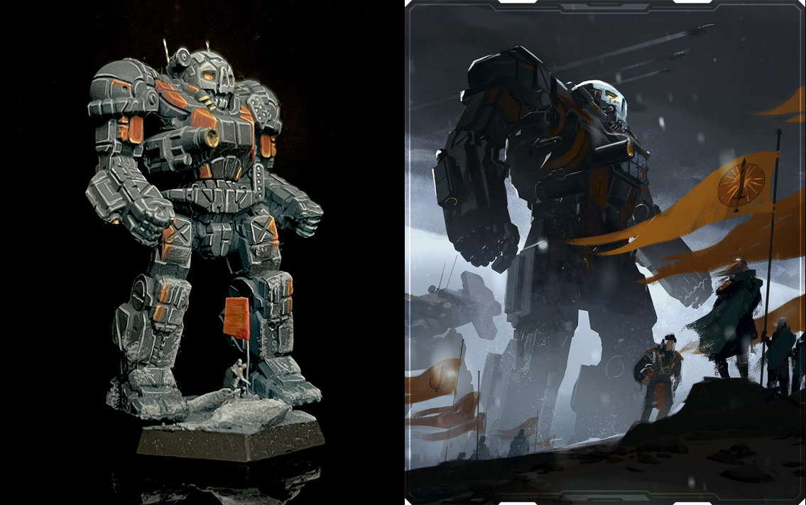 renegadehpg's tweet image. Miniature by @love2pronk as a tribute piece to the artwork from HBS BattleTech. I'm not sure of the artist for the original piece. Maybe Joel DuQue or Mike McCain?
The plan is to sell this guy. If you want to toss a bid in the comments or by private message feel free. Highest…