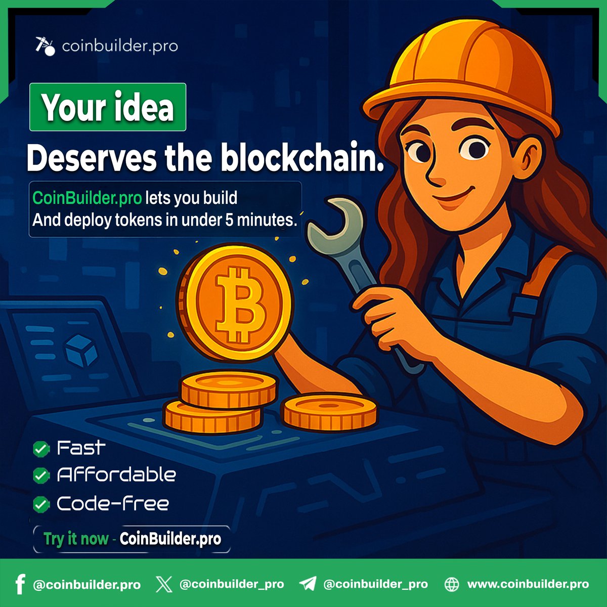 coinbuilder_pro's tweet photo. 🚀 Easy Token Generator – Crypto Coin Maker

💡 Your idea deserves the blockchain.

With https://t.co/W9OgfEKJGW, you can build and deploy your own crypto token in under 5 minutes — no coding, no dev team, no limits.

👉 Try it now at https://t.co/aUgu6jzPwt https://t.co/5eCqTWBEaM