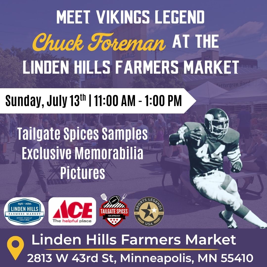 ChuckForeman's tweet image. Join me this Sunday, July 13th, at the Linden Hills Farmer’s Market (Settergren’s location)! I’ll be sampling my Tailgate Spices. Come grab a taste and gear up for your next cookout. You don’t want to miss this one!