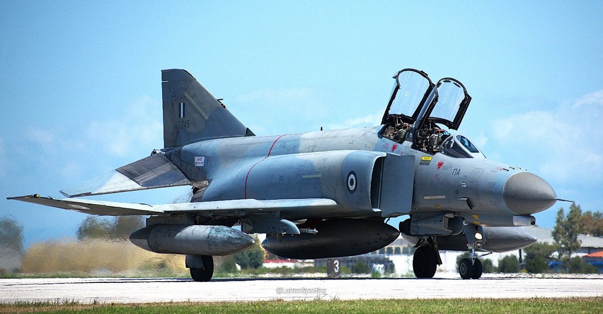 LakonSpotting's tweet photo. #PhantomPhriday
🗓️Spotters Day
📍Andravida AB
@HAFspokesperson #338sq "#Ares" #Phabulous F-4E AUP "71-745" taxiing in, after returning from the first wave of #Iniochos25 exercise.
#HAF #ΠΑ #338Μοίρα #338Άρης #PhantomPhans #Aviation #avgeek https://t.co/oKMLO5PFsp