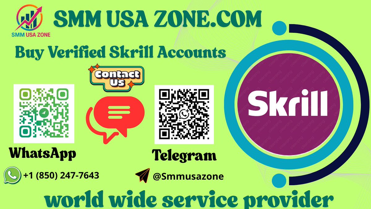 mayalorence27's tweet photo. Buy Verified Skrill Accounts

➥ Contact Now :
➤ Telegram: @smmusazone
➤WhatsApp: +1 (850) 247-7643

visit now : https://t.co/eXHTBrjZse

skrill, buyskrill, sellskrill, bestskrill, verifiedskrill,, https://t.co/934DEAavm1