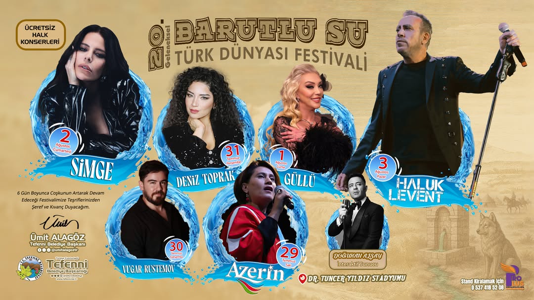 ZaferrHaber's tweet photo. ZAFER PARTİLİ TEFENNİ BELEDİYESİNDE YILDIZ YAĞMURU!

Tefenni geleneksel 20. Barutlu Su Şenlikleri kapsamında bir hafta boyunca 

Simge, Haluk Levent, Azerin, Güllü, Deniz Toprak gibi yıldız isimler konser verecek. https://t.co/iO7VCnHPtt