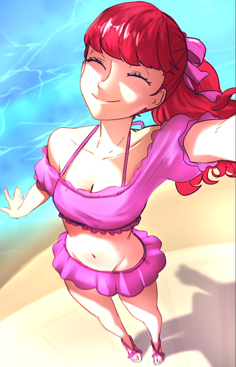 blysill's tweet image. A sketch of Sumi at the beach! Perspective practice 🙏