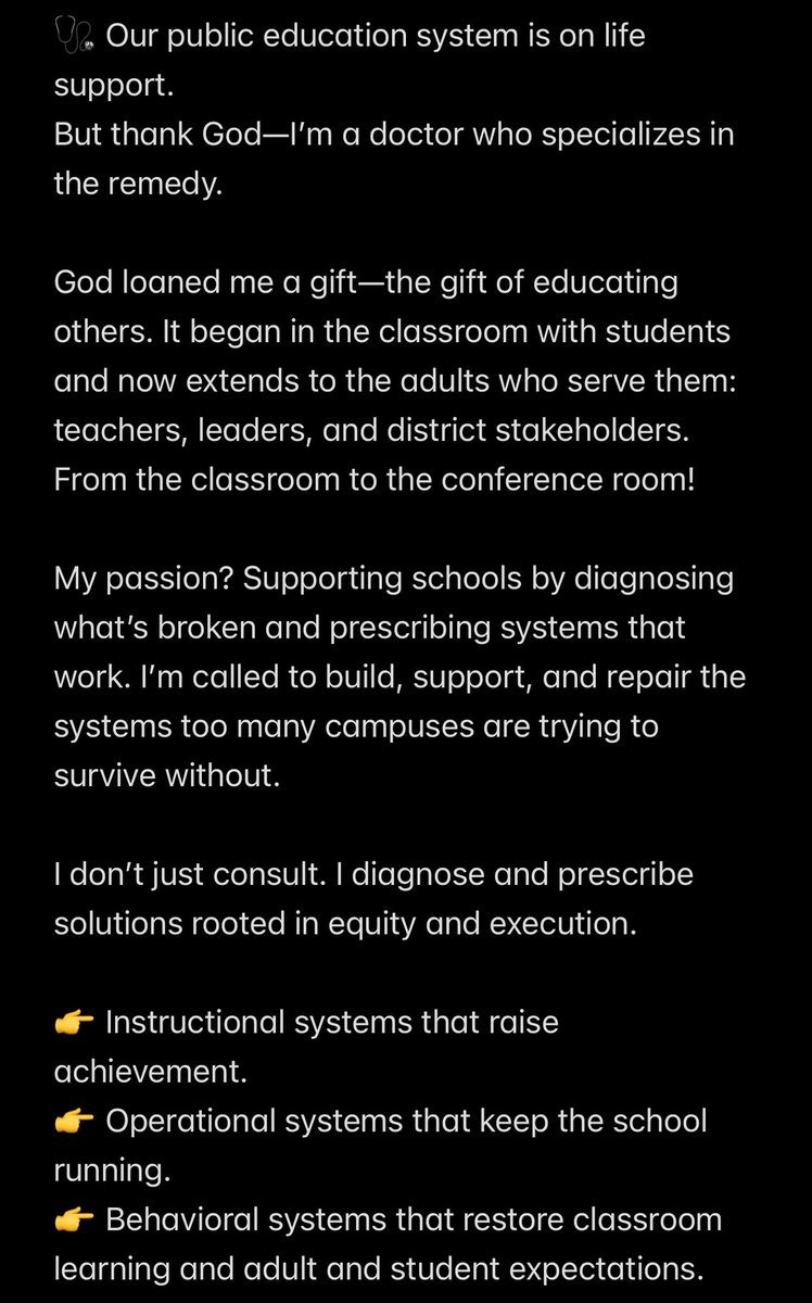 DrBeene_'s tweet image. Our schools don’t need more programs, they need working systems.

I’m honored to bring my expertise to EdTrust’s Educator Council and support equity-focused policy that actually works.

Tag a leader or school ready for change.

 #EducationLeadership #PolicyAndPractice