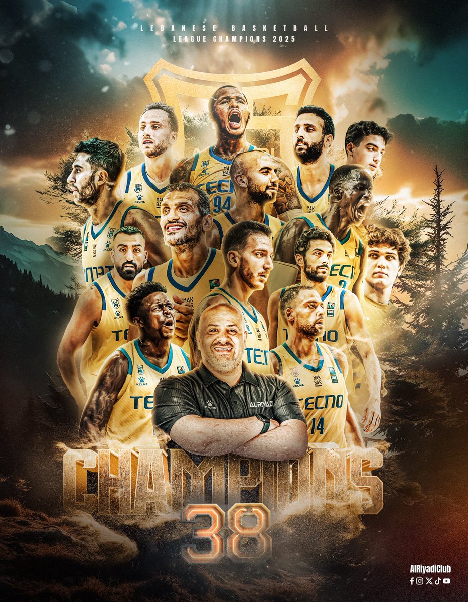 38-time Champions, 3 in a row! Al Riyadi’s legacy keeps growing ✨🇱🇧🏆

#AlRiyadiClub