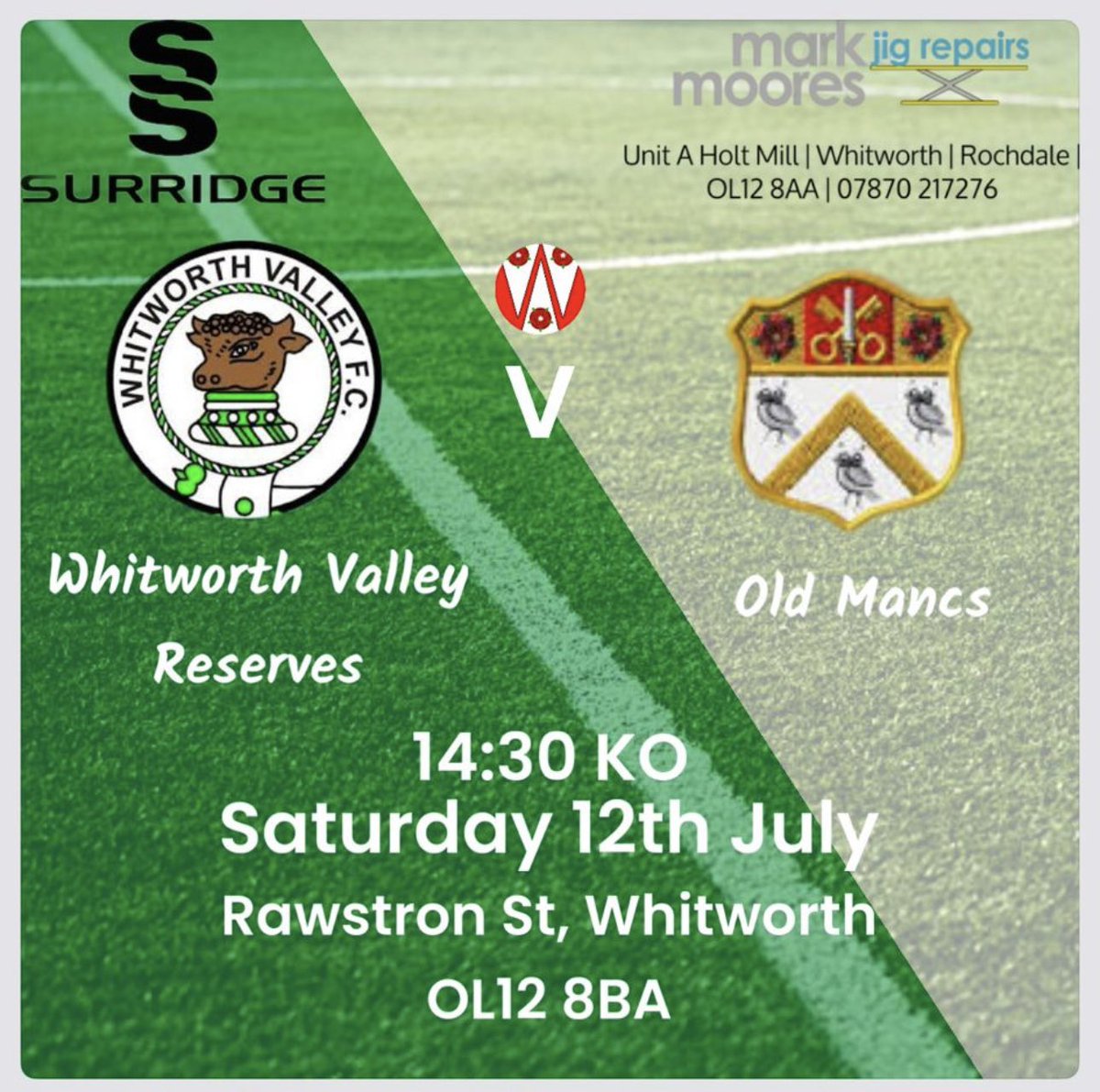 First pre season game tomorrow in what’s sure the be a tough game against <a href="/OldMancs/">OldMancuniansAFC</a>