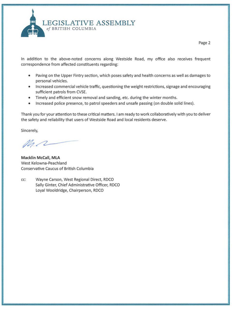 mack4change's tweet image. The NDP continue to neglect critical infrastructure in the Okanagan.
Westside Rd is one of BC’s deadliest highways. Landslides, wildfires, and hazardous conditions keep putting drivers at risk — while recent closures show just how fragile this road is.
I wrote to the NDP…