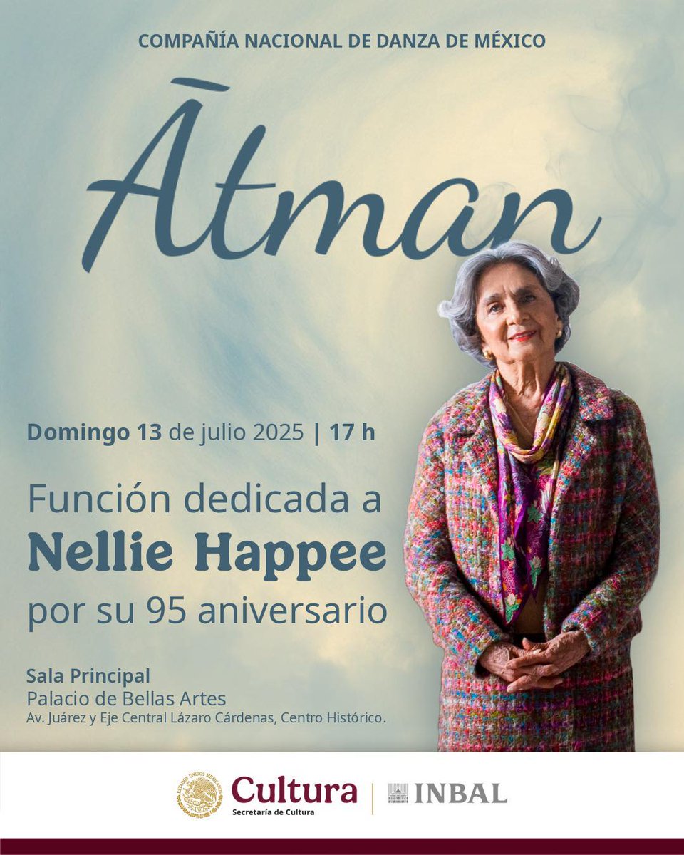 Instituto Nacional de Bellas Artes y Literatura (@bellasartesinba) on Twitter photo 🌌 Este domingo concluye la temporada de Ātman en el <a href="/PalacioOficial/">PalaciodeBellasArtes</a>
Seis miradas coreográficas se entrelazan en un programa que explora el cuerpo como memoria, tránsito y posibilidad. Una propuesta escénica contemporánea que reúne el trabajo de Sonia Jiménez, Jacqueline López, 🌌 Este domingo concluye la temporada de Ātman en el <a href="/PalacioOficial/">PalaciodeBellasArtes</a>
Seis miradas coreográficas se entrelazan en un programa que explora el cuerpo como memoria, tránsito y posibilidad. Una propuesta escénica contemporánea que reúne el trabajo de Sonia Jiménez, Jacqueline López,