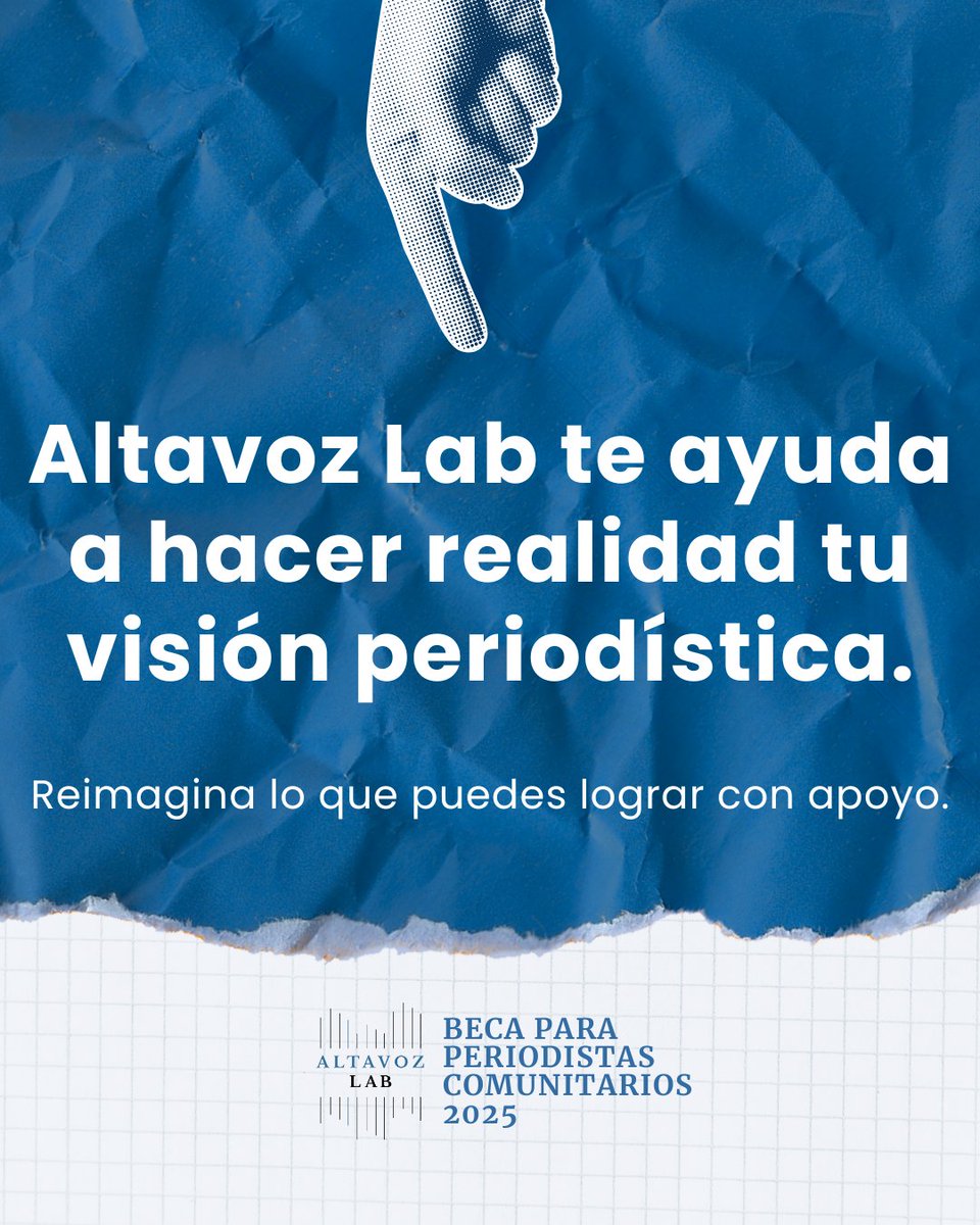 Altavoz_Lab's tweet image. Esta beca es para TI.
Para periodistas que:
🗣️ Están arraigados en su comunidad
📰 Cuentan historias ignoradas
🌎 Trabajan en inglés o español
⏳ Postula antes del 18 de julio
🔗 altavozlab.com/beca-para-peri…
#NoticiasLocales #Beca
