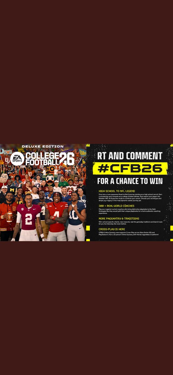 ceeflashpee84's tweet image. I’ll be giving away some copies of @EASPORTSCollege comment your console below!👇🏿 #CFB26