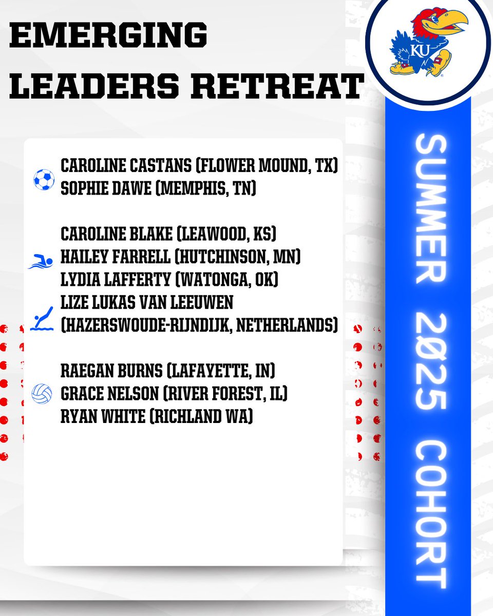 KU Leads & Inclusive Excellence (@ku_leads) on Twitter photo 🚨 Roster Alert! 🚨Please help us congratulate this standout group selected to attend the Summer 2025 Emerging Leaders Retreat in Kansas City! 💥
Ready to grow self-awareness, confidence, & leadership skills. Oh, and obviously, we have a little fun planned on the agenda… 😏 🚨 Roster Alert! 🚨Please help us congratulate this standout group selected to attend the Summer 2025 Emerging Leaders Retreat in Kansas City! 💥
Ready to grow self-awareness, confidence, & leadership skills. Oh, and obviously, we have a little fun planned on the agenda… 😏