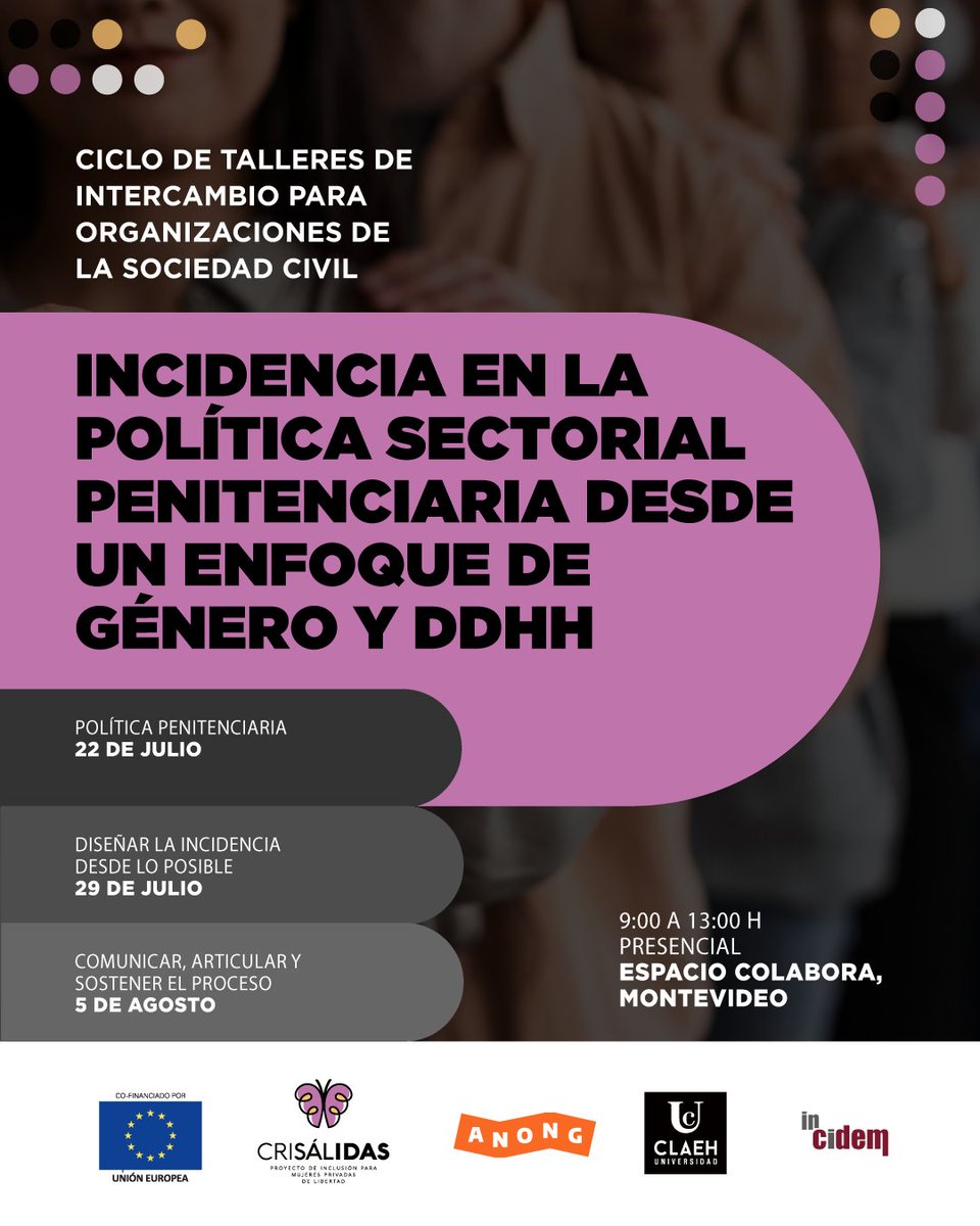 Talleres de Fortalecimiento para la Incidencia de Organizaciones de la Sociedad Civil
Espacio Colabora - Sala B 
¡Participación gratuita! Cupos limitados.  
Inscribite acá: docs.google.com/forms/d/e/1FAI…