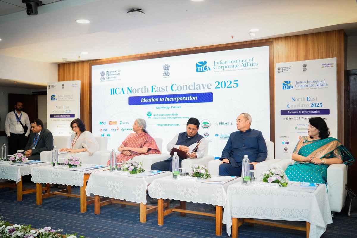 Union Finance and Corporate Affairs Minister Nirmala Sitharaman today inaugurated the Indian Institute of Corporate Affairs (IICA) North East Conclave 2025 at IIM Shillong, alongside Meghalaya Chief Minister Conrad K Sangma, Chief Secretary D.P. Wahlang, and other senior