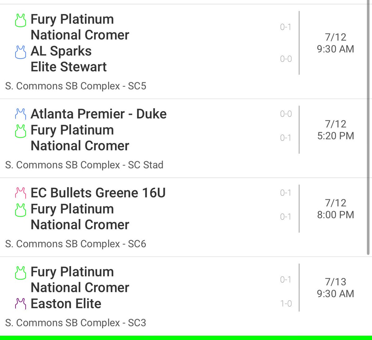 FPNCromer's tweet image. Updated schedule and the rain out today