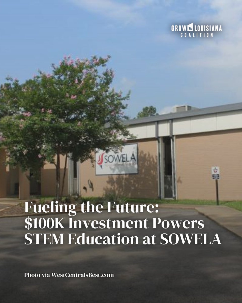 GrowLACoalition's tweet image. The jobs of tomorrow start in the classrooms of today.
With support from the FUEL initiative, @ExxonMobil, and Allen Parish School Board, @SowelaTCC received $100,000 to provide hands-on, energy-focused professional development for local educators.
This kind of collaboration is…