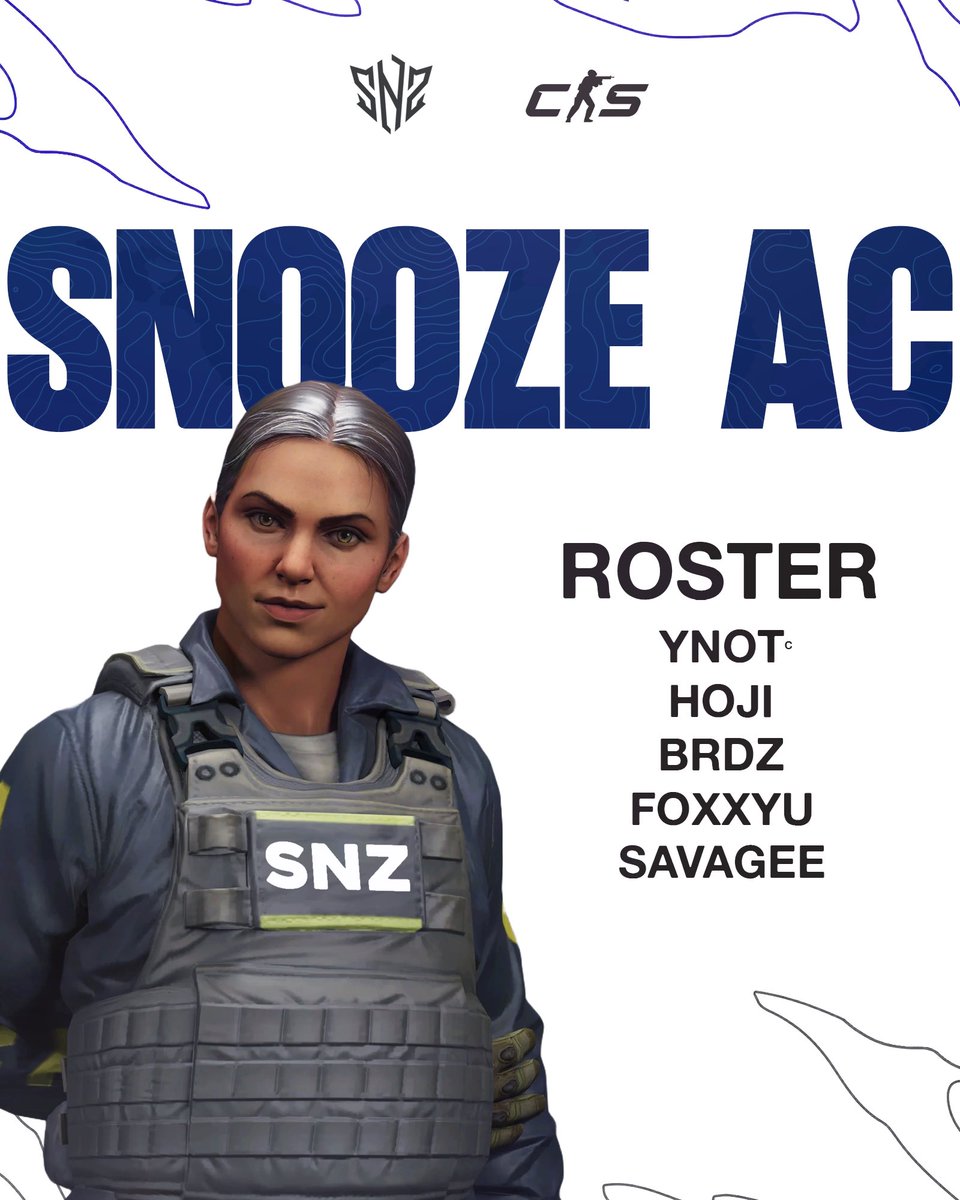 snooze (@snz_esports) on Twitter photo Proudly announcing our SNOOZE Academy roster! 🧨
The academy team will be joining the main team to compete at <a href="/EPICLAN/">EPIC.LAN UK Gaming & Esports Events</a> this October! 🍁
🇱🇹 YNOT
🇱🇹 foxxyu
🇬🇧 BRDZ
🇬🇧 hoji
🇭🇺 savagee
#SNOOZEYOULOSE Proudly announcing our SNOOZE Academy roster! 🧨
The academy team will be joining the main team to compete at <a href="/EPICLAN/">EPIC.LAN UK Gaming & Esports Events</a> this October! 🍁
🇱🇹 YNOT
🇱🇹 foxxyu
🇬🇧 BRDZ
🇬🇧 hoji
🇭🇺 savagee
#SNOOZEYOULOSE