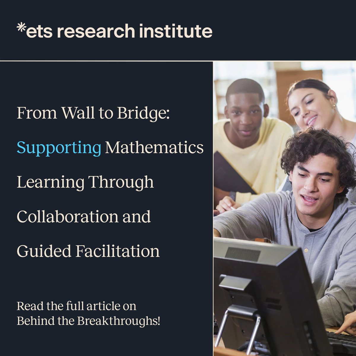 ETSresearch's tweet image. In a recent study, ETS scientists explored how different facilitation strategies can shape collaborative problem-solving in math. The findings point to powerful connections between facilitation, peer interaction & deeper learning.
🔗 Read more: ets.org/research/behin…