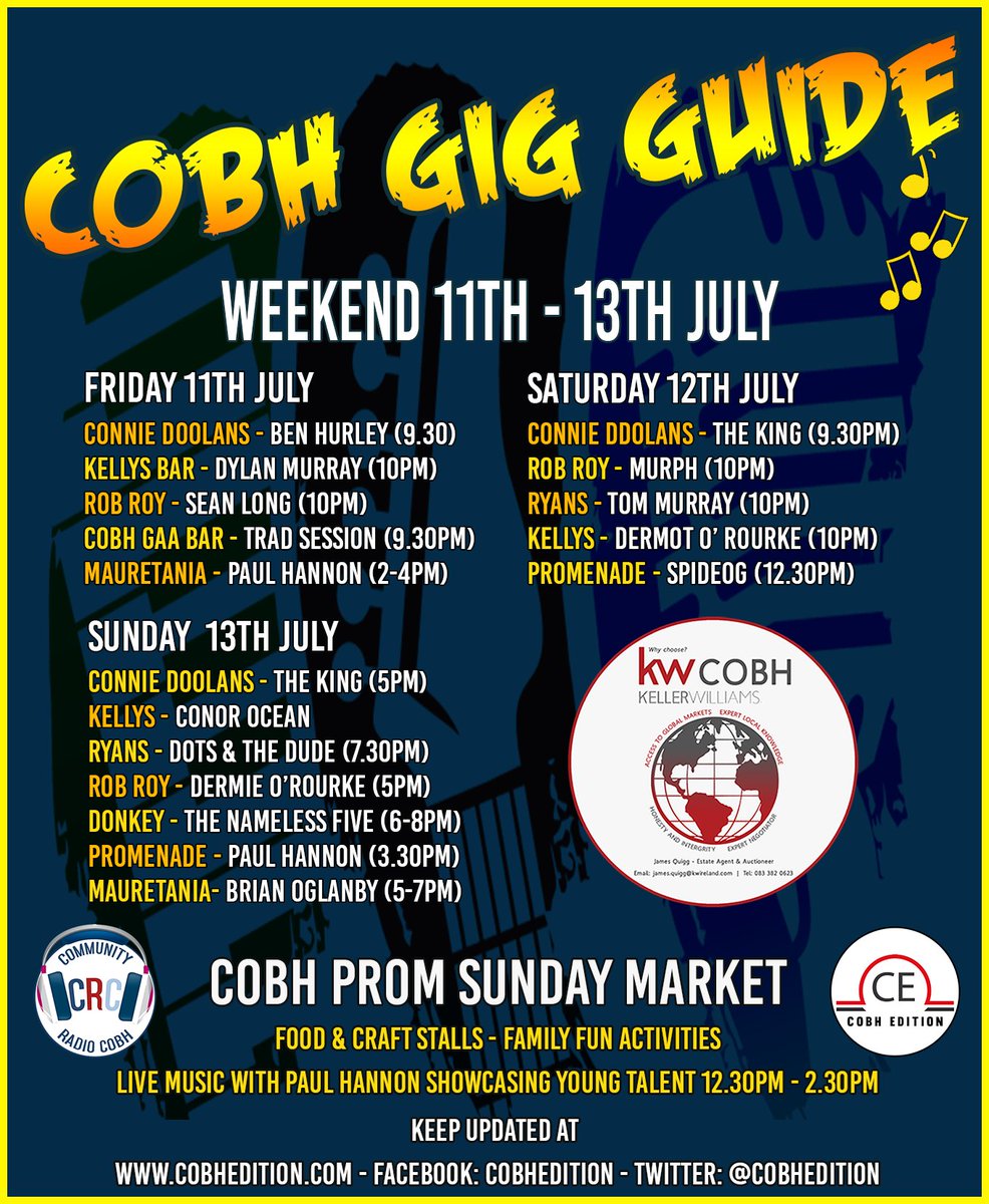 CobhEdition's tweet image. Here&apos;s your Weekend Gig Guide
