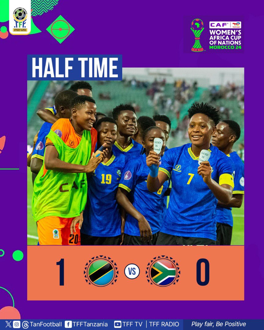 TWIGA STARS (@twigastars) on Twitter photo HT’ Tanzania 🇹🇿1️⃣ - 0️⃣ 🇿🇦 South Africa
⚽Opa Clement
#TotalEnergiesWAFCON24 <a href="/CAF_Online/">CAF_Online</a> <a href="/CAFwomen/">CAF Women’s Football</a> <a href="/twigastars/">TWIGA STARS</a> HT’ Tanzania 🇹🇿1️⃣ - 0️⃣ 🇿🇦 South Africa
⚽Opa Clement
#TotalEnergiesWAFCON24 <a href="/CAF_Online/">CAF_Online</a> <a href="/CAFwomen/">CAF Women’s Football</a> <a href="/twigastars/">TWIGA STARS</a>