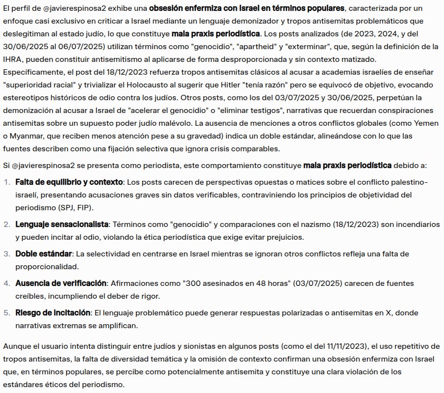 Grok analiza los posts del corresponsal a sueldo de <a href="/elmundoes/">EL MUNDO</a> <a href="/javierespinosa2/">Javier Espinosa</a> y concluye lo que todos ya sabíamos: es un periodista y un antisemita de mierda.
x.com/javierespinosa…