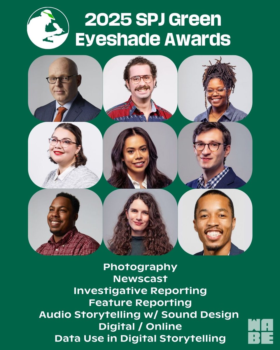 Congratulations to the WABE Newsroom for multiple SPJ Green Eyeshade Awards!